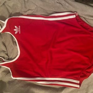 Red Adidas bodysuit